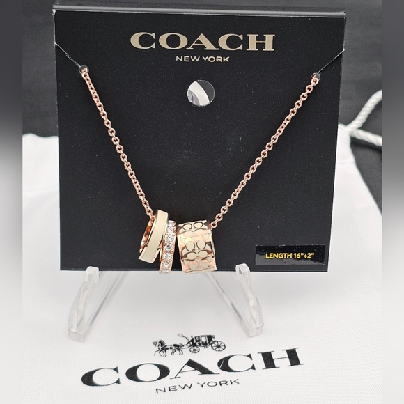 COACH Signature Enamel Necklace - Rose Gold (NWT - Authentic) - Picture 1 of 3